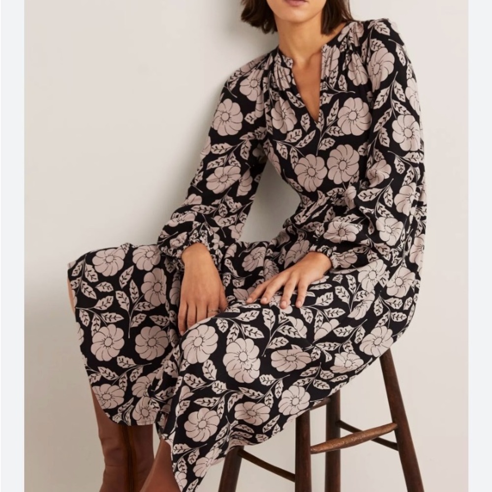 Boden Notch Neck Tiered Maxi Dress Size 10P